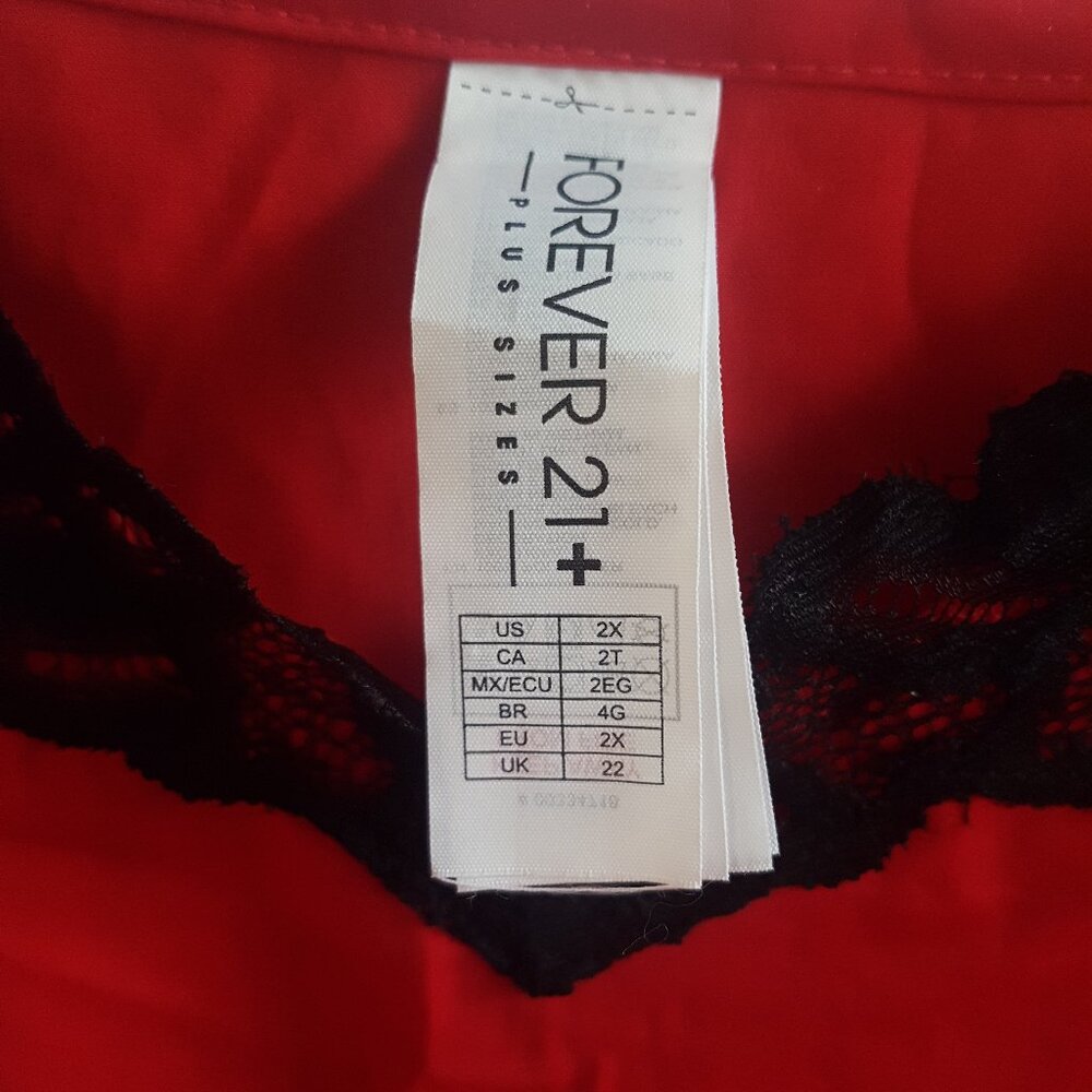 Forever 21 plus red and black Slip/ Slip dress 2XL - Picture 5 of 8
